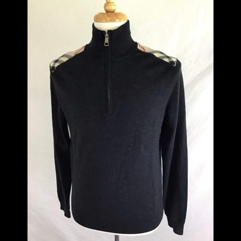 Burberry Quarter Zip Sweater Mens Size M Nova